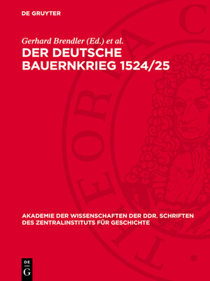 cover image of Der deutsche Bauernkrieg 1524/25